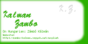 kalman zambo business card