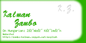 kalman zambo business card